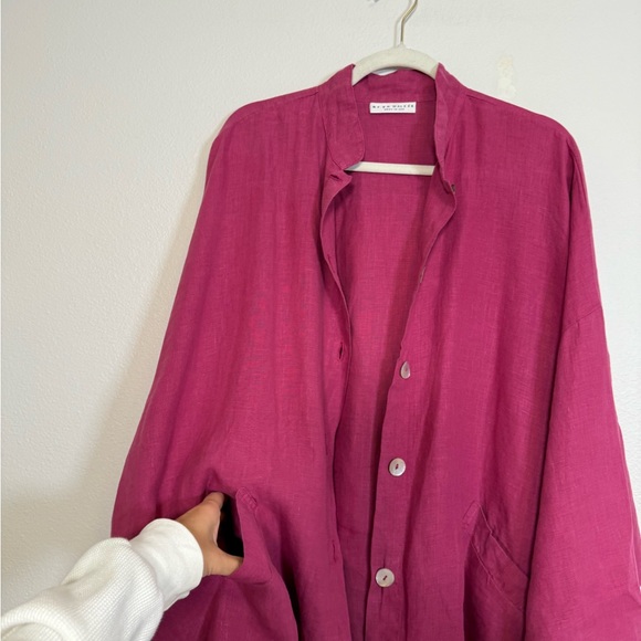 Bryn Walker Danuta Linen Jacket Women’s Sz L boxy wide sleeves - Picture 3 of 9